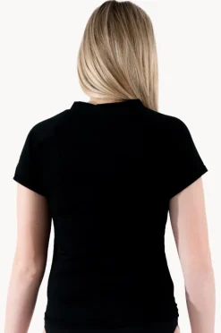 Rashies & Sunsuits|Base Swim Girls Cap Sleeve Rashie Black