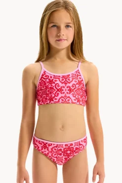 Bikini Sets|Seafolly Girls Girls Capri Tile Crop Set Red/Pink