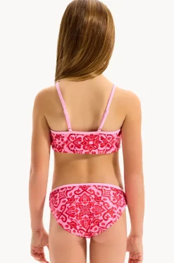 Bikini Sets|Seafolly Girls Girls Capri Tile Crop Set Red/Pink