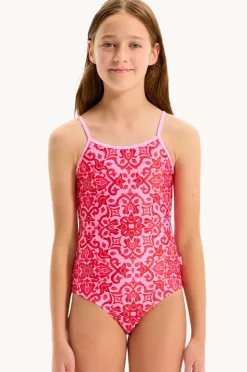 One Pieces|Seafolly Girls Girls Capri Tile One Piece Red/Pink