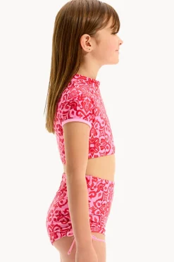 Rashies & Sunsuits|Seafolly Girls Girls Capri Tile Suntop Set Red/Pink