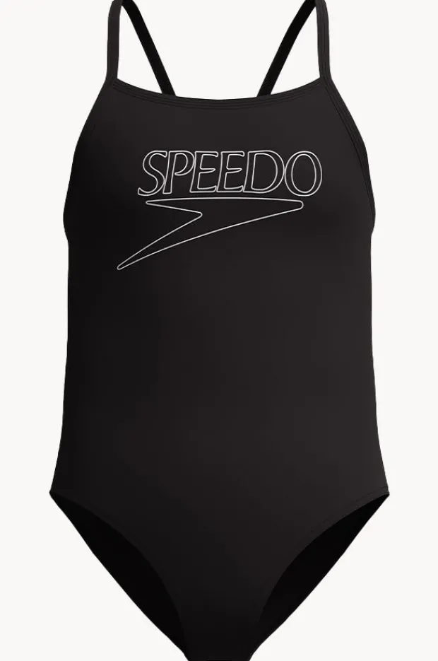 One Pieces|Speedo Girls Classic Logo One Piece Black