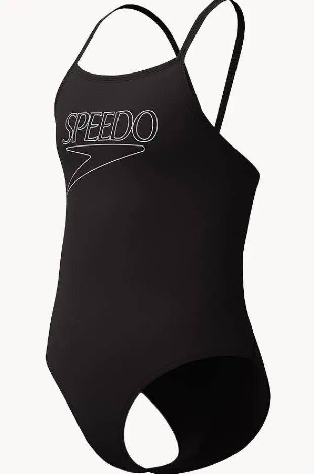 One Pieces|Speedo Girls Classic Logo One Piece Black