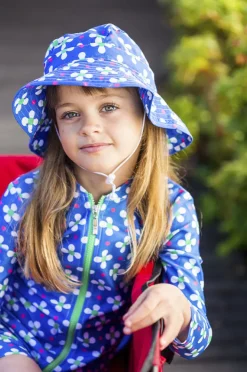 Rashies & Sunsuits|Babes In The Shade Girls Clover Suntop Blue/white