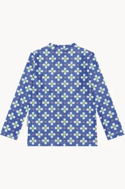 Rashies & Sunsuits|Babes In The Shade Girls Clover Suntop Blue/white