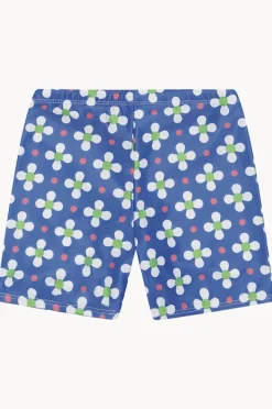 Bottoms|Babes In The Shade Girls Clover Swim Short Blue/white