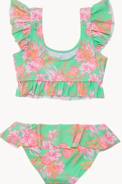 Bikini Sets|Bikini Sets|Snapper Rock Girls Coastal Shells Frill Crop Set Green