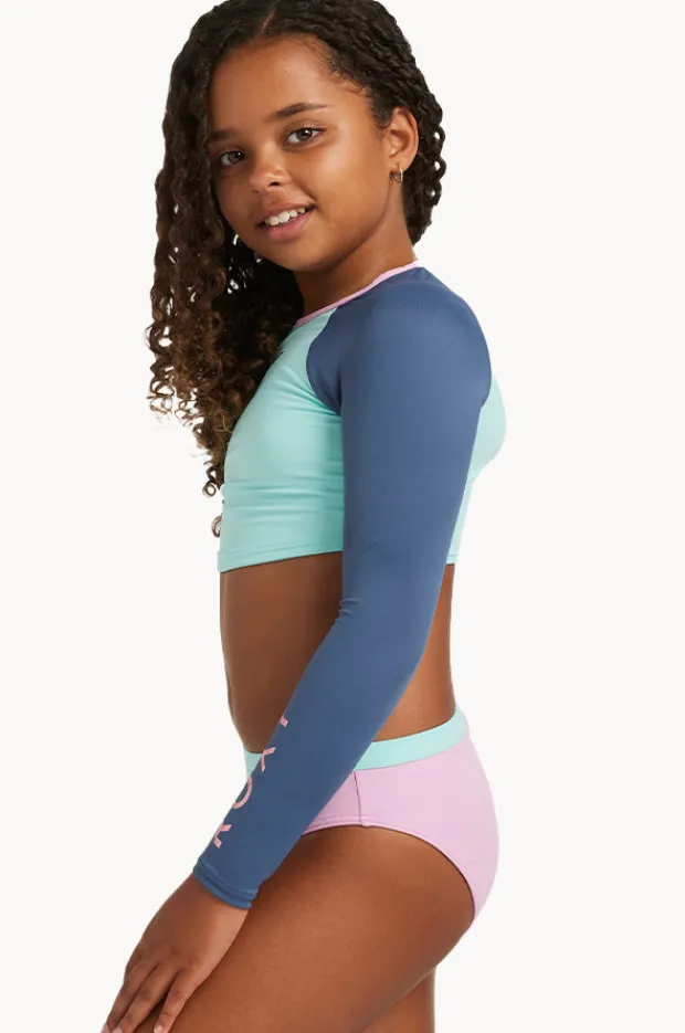 Bikini Sets|Roxy Girls Colorblock Crop Suntop Set Indigo