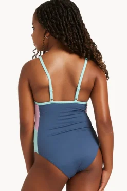 One Pieces|Roxy Girls Colorblock One Piece Indigo