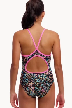 One Pieces|Funkita Girls Copper Cluster Diamond Back One Piece Black/multi