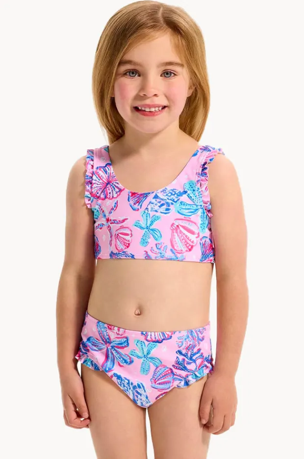 Bikini Sets|Seafolly Girls Girls Sea Frill Crop Set Coral