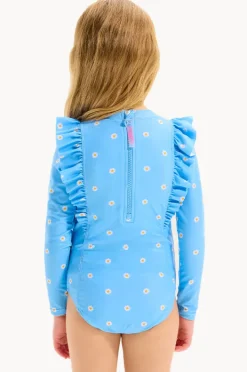 Rashies & Sunsuits|Seafolly Girls Girls Daisy Chain Frill Sunsuit Blue