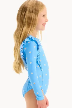 Rashies & Sunsuits|Seafolly Girls Girls Daisy Chain Frill Sunsuit Blue