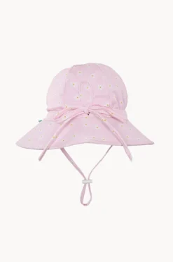 Hats|Acorn Girls Daisy Fields Wide Brim Swim Hat Pink/cream