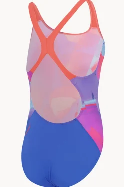 One Pieces|Speedo Girls Digital Allover Powerback One Piece Blue/purple