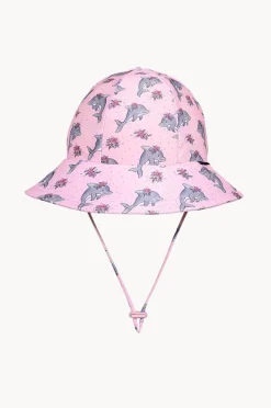 Hats|Bedhead Girls Dolphin Ponytail Bucket Sunhat Light pink