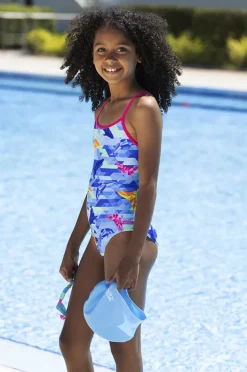One Pieces|Zoggs Girls Dolphine Sprintback One Piece Blue/pink