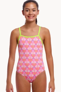 One Pieces|Funkita Girls Duck Duck Goose Strapped In One Piece Pink/white