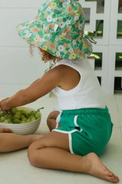 Hats|Acorn Girls Eden Wide Brim Swim Hat Green/multi