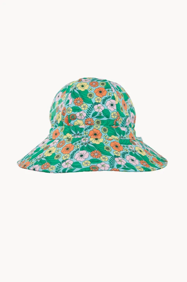 Hats|Acorn Girls Eden Wide Brim Swim Hat Green/multi