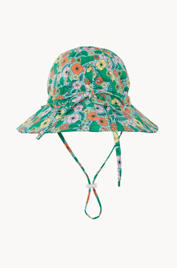 Hats|Acorn Girls Eden Wide Brim Swim Hat Green/multi