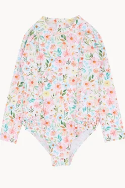 Rashies & Sunsuits|Minihaha Girls Eliana Sunsuit Blue/Natural