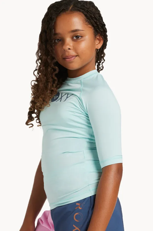 Rashies & Sunsuits|Roxy Girls Essential Short Sleeve Suntop Blue