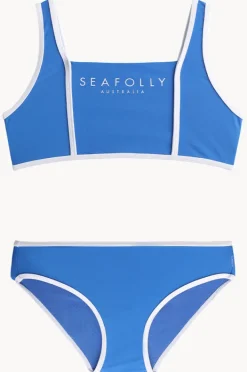 Bikini Sets|Seafolly Girls Girls Essentials Crop Set Azure