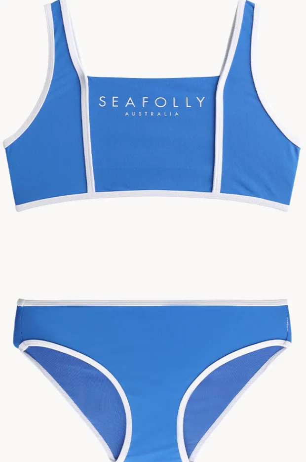 Bikini Sets|Seafolly Girls Girls Essentials Crop Set Azure