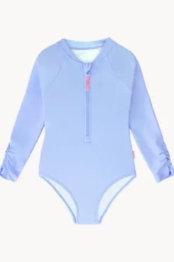 Rashies & Sunsuits|Seafolly Girls Girls Essentials Long Sleeve Sunsuit Sky