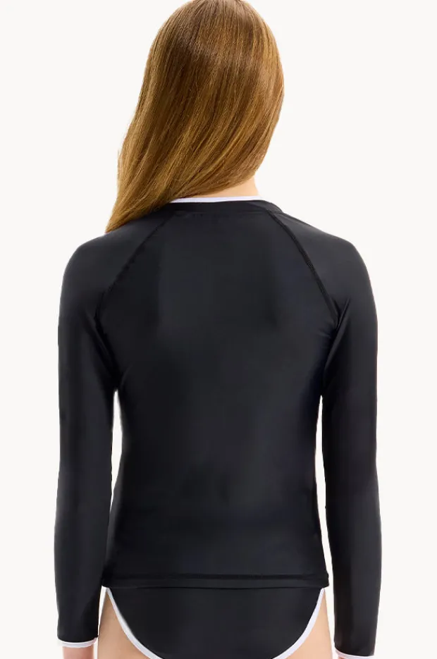 Rashies & Sunsuits|Seafolly Girls Girls Essentials Long Sleeve Suntop BLACK