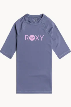 Rashies & Sunsuits|Roxy Girls Essentials Short Sleeve Suntop Cloud