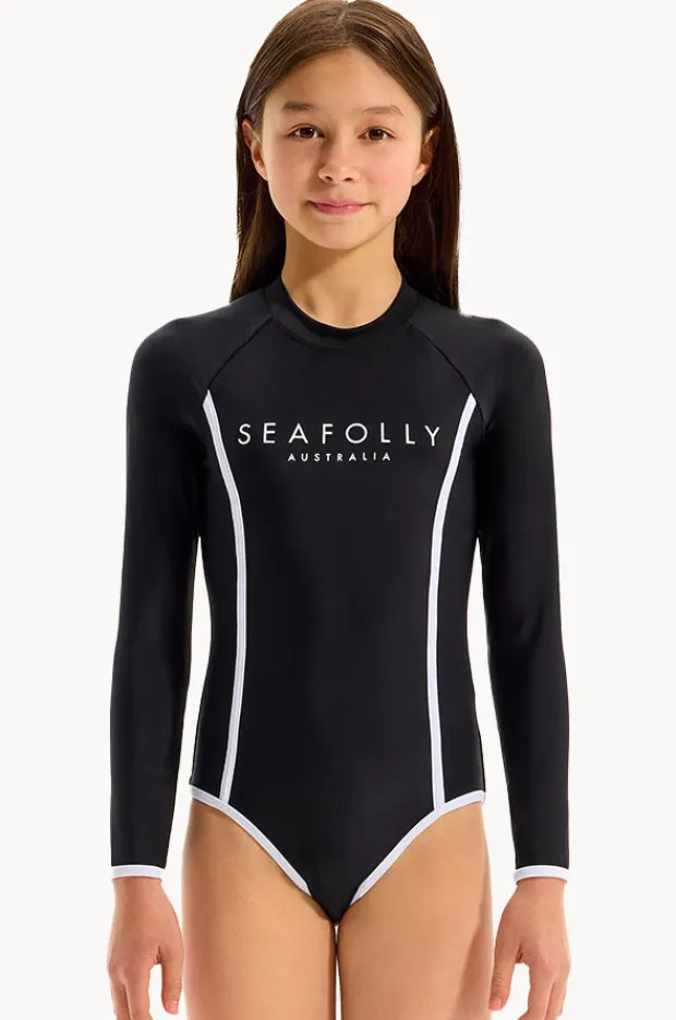 Rashies & Sunsuits|Seafolly Girls Girls Essentials Sunsuit Black