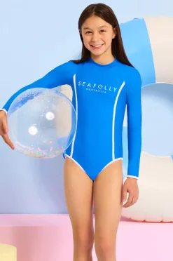 Rashies & Sunsuits|Seafolly Girls Girls Essentials Sunsuit Azure
