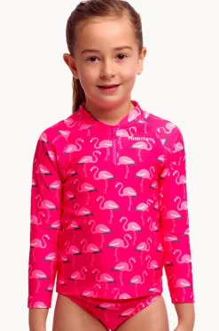 Rashies & Sunsuits|Funkita Girls Flaming Go Gos Zippy Suntop Flamingo