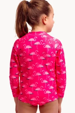 Rashies & Sunsuits|Funkita Girls Flaming Go Gos Zippy Suntop Flamingo
