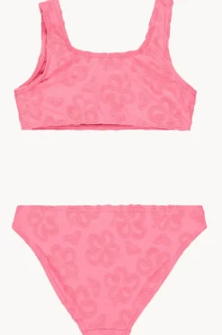 Bikini Sets|Roxy Girls Flip Flower Bralette Set Pink