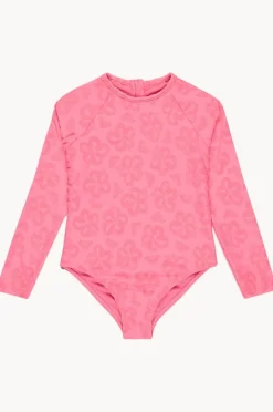 Rashies & Sunsuits|Roxy Girls Flip Flower Long Sleeve Sunsuit Pink