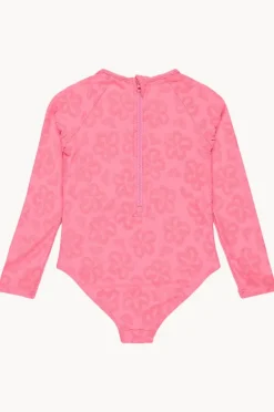 Rashies & Sunsuits|Roxy Girls Flip Flower Long Sleeve Sunsuit Pink