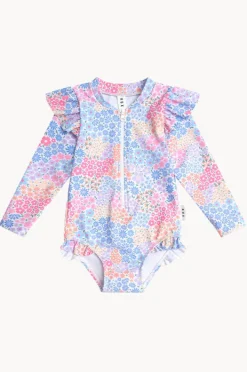 Rashies & Sunsuits|Huxbaby Girls Floral Bloom Frill Sunsuit Multi