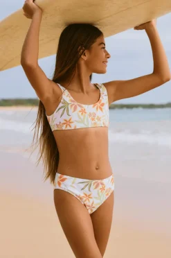 Bikini Sets|Roxy Girls Floral Horizon Bralette Set WHITE
