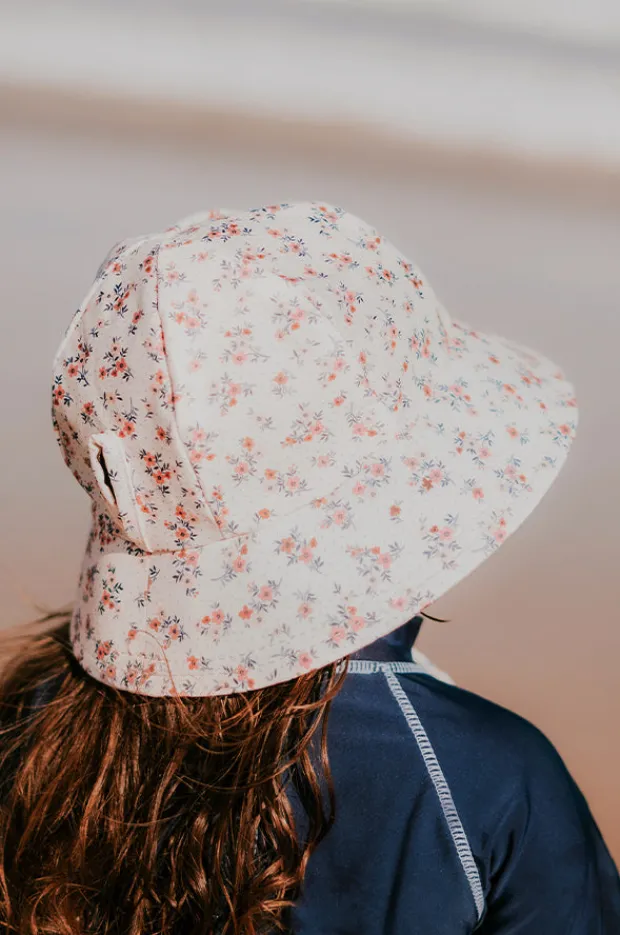 Hats|Bedhead Girls Floral Ponytail Bucket Sunhat Cream