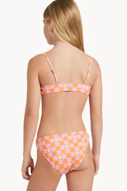 Bikini Sets|Roxy Girls Flower Check Tri Set Tangerine