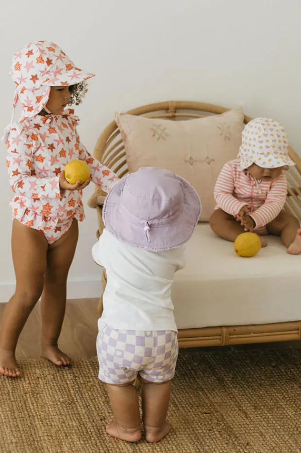Hats|Acorn Girls Frayed Bucket Hat Lavender