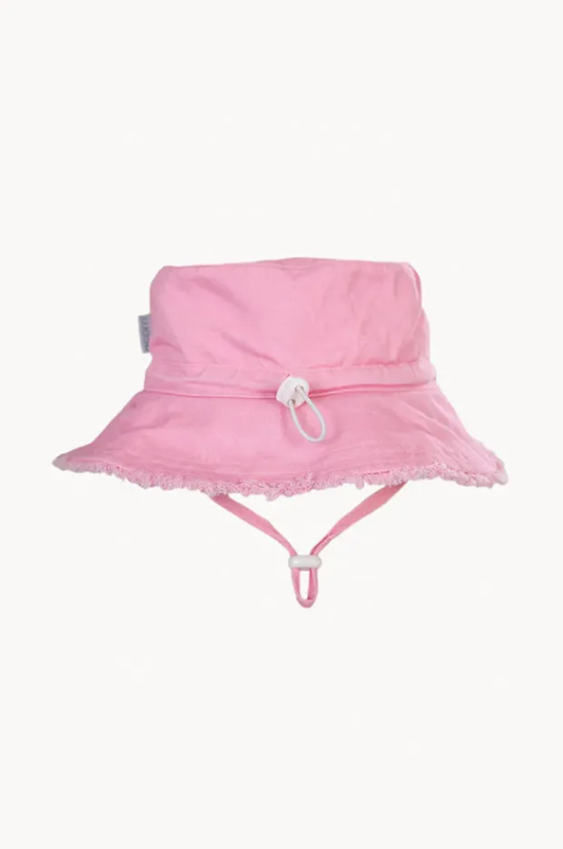 Hats|Acorn Girls Frayed Bucket Hat Strawberry