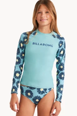 Rashies & Sunsuits|Billabong Girls Fresh Daze Suntop Set Mist Blue