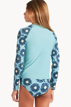 Rashies & Sunsuits|Billabong Girls Fresh Daze Suntop Set Mist Blue