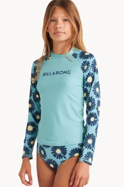 Rashies & Sunsuits|Billabong Girls Fresh Daze Suntop Set Mist Blue