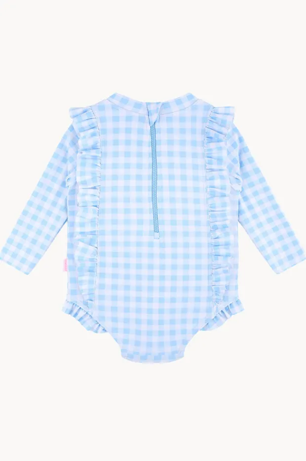 Rashies & Sunsuits|Seafolly Girls Girls Gingham Frill Sunsuit Blue