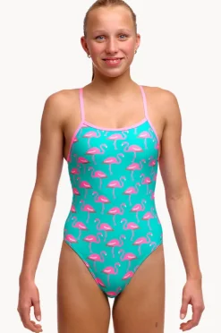 One Pieces|Funkita Girls Go Flamingo Single Strap One Piece Teal/pink